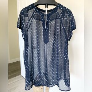 Liz Claiborne Short Sleeve Sheer Blouse